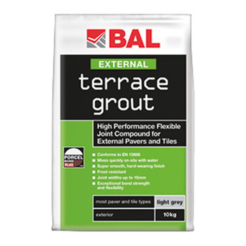 Bag of BAL External Light Grey Terrace Grout - 10kg
