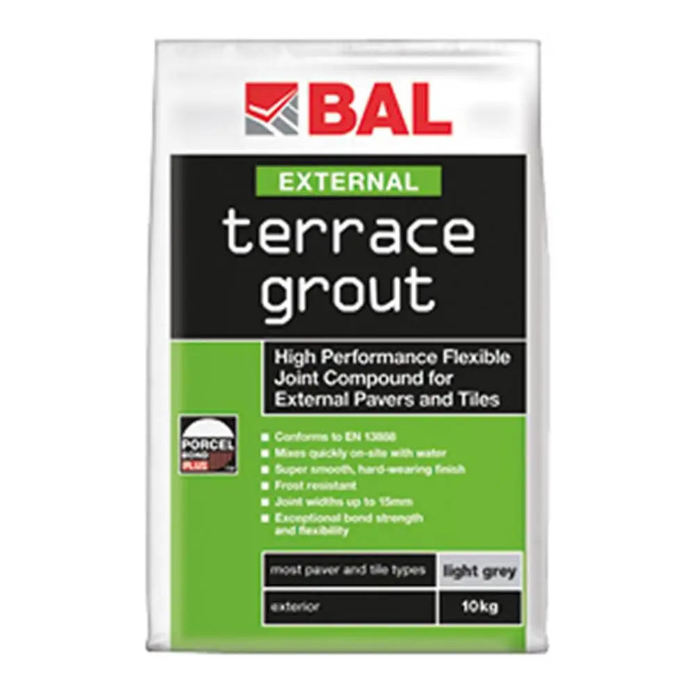 Bag of BAL External Light Grey Terrace Grout - 10kg