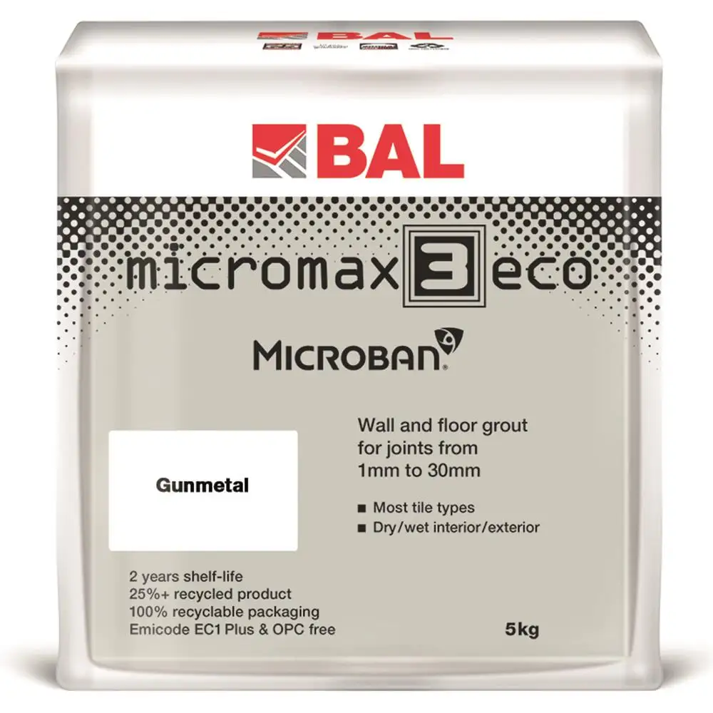 BAL Micromax 3 Eco Tile Grout Gunmetal - 5kg