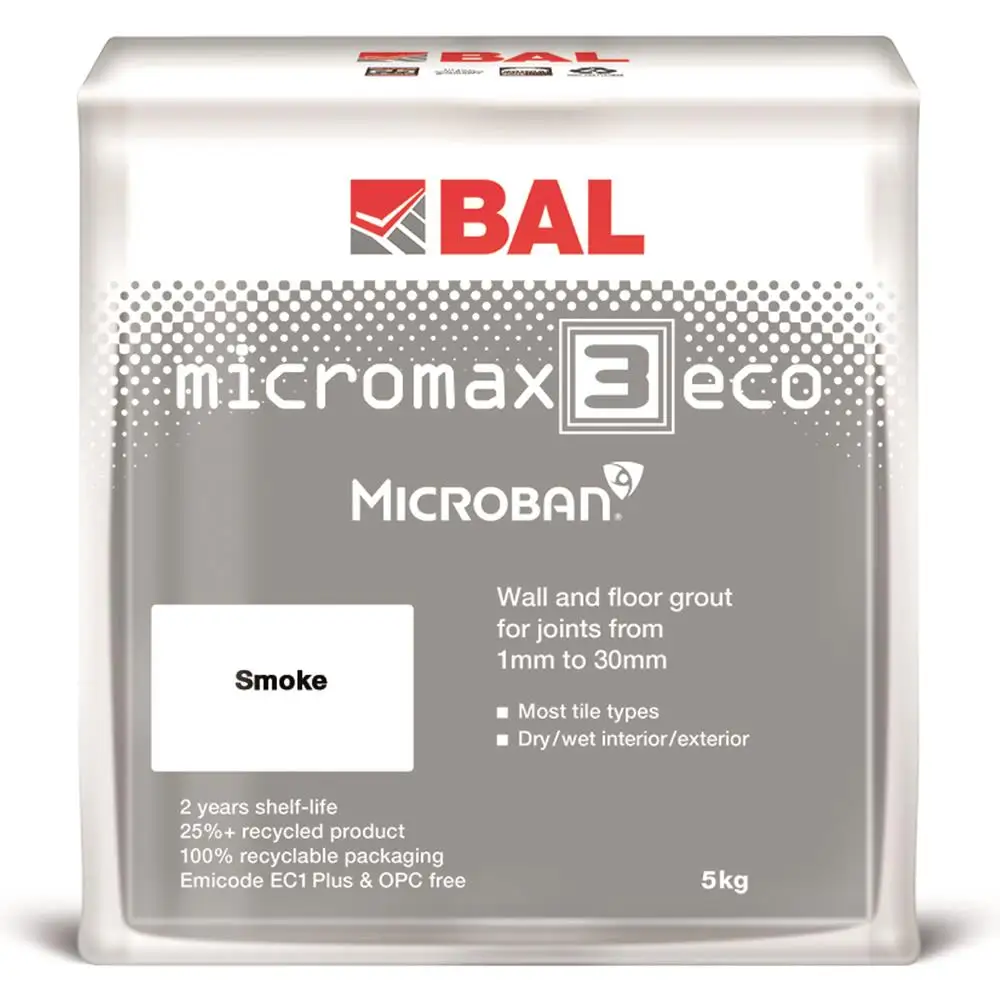 BAL Micromax 3 Eco Tile Grout Smoke - 5kg