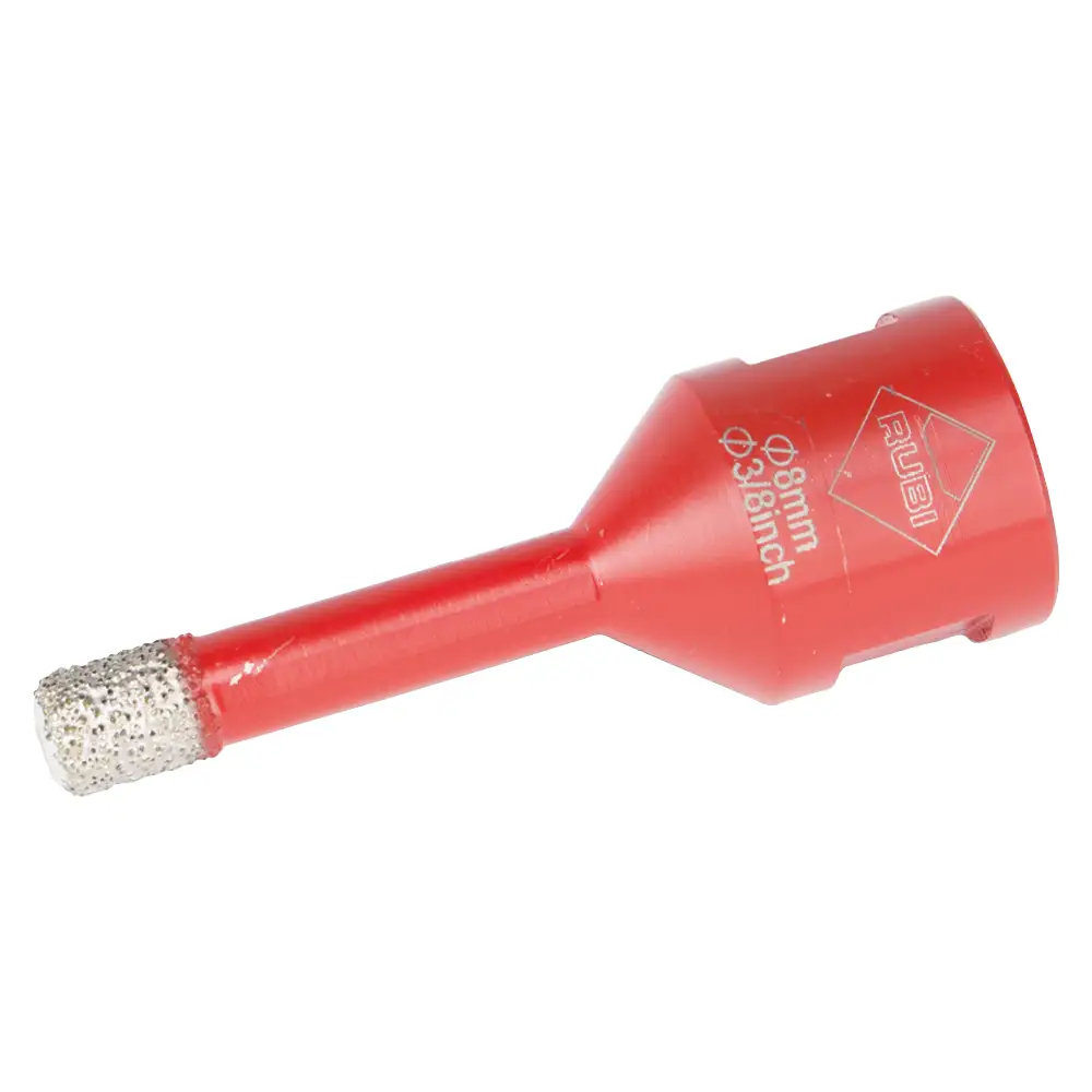 Rubi Diamond Drill Bit for Grinder or Drill - Dry Cut - 8mm