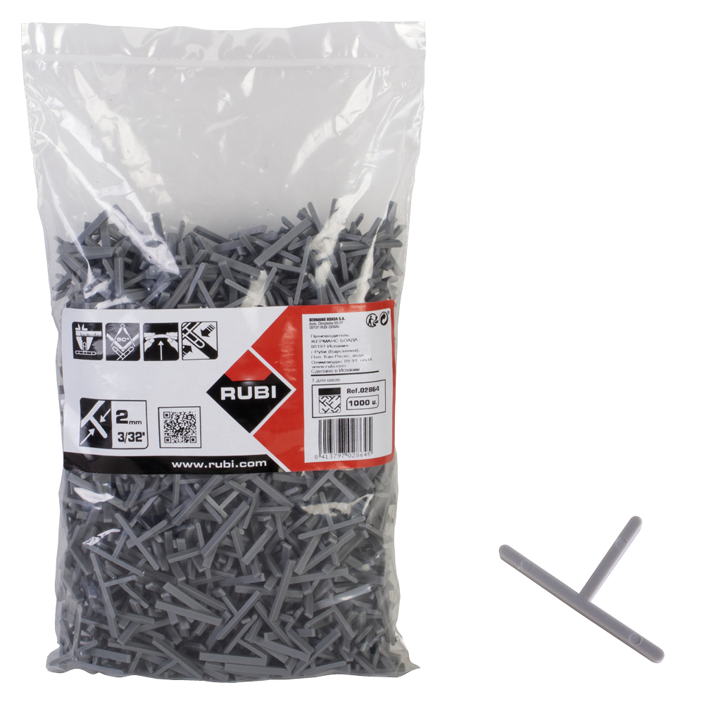 Bag of 1000 Rubi T Tile Spacers - 2mm