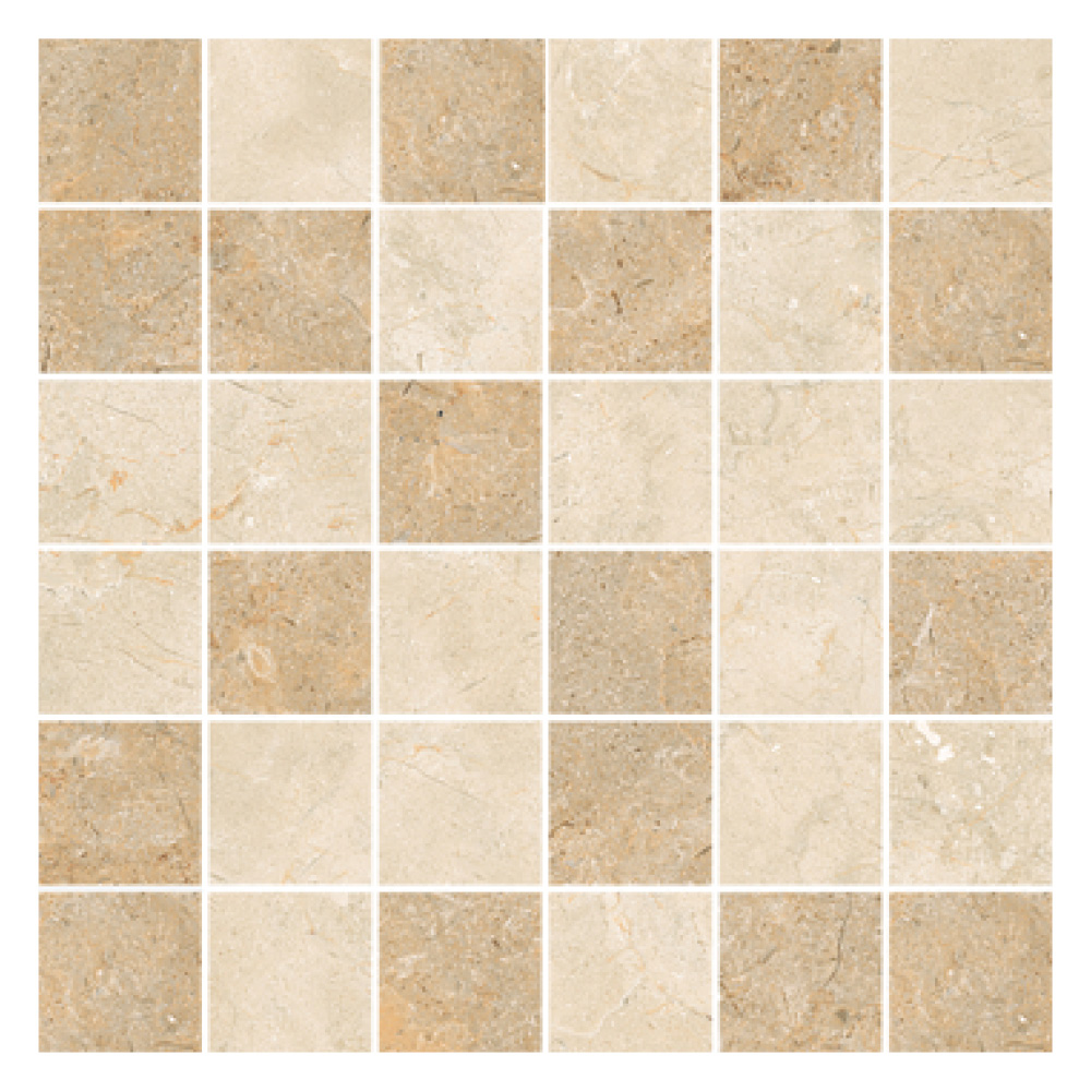 Natural Beauty Jerusalem Marfil Mix Mosaic Matt Tile 50x50mm CTD Tiles