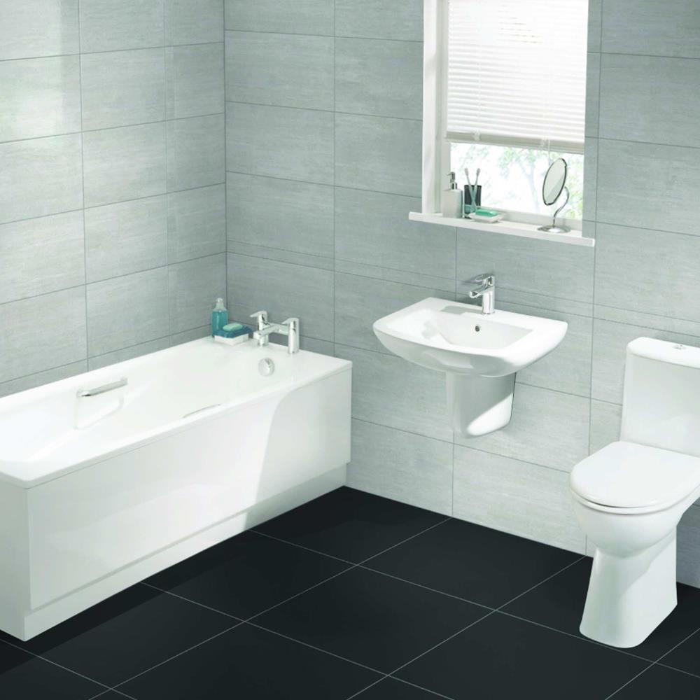 Edinburgh Grey Travertine Gloss - Ceramic Wall Tile By GEMINI From CTD Tiles
