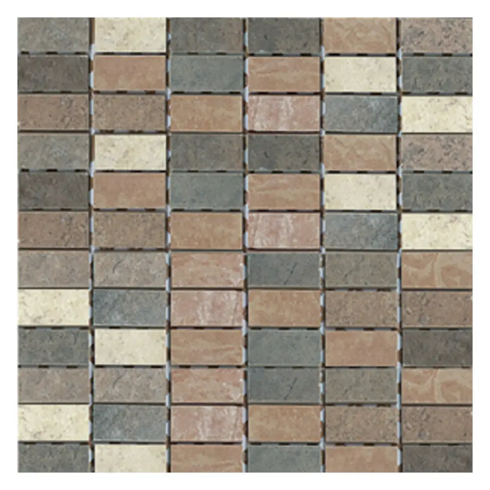 Scala Brown/Beige Mosaic Tile - 25x50mm (Sheet 300x300mm)