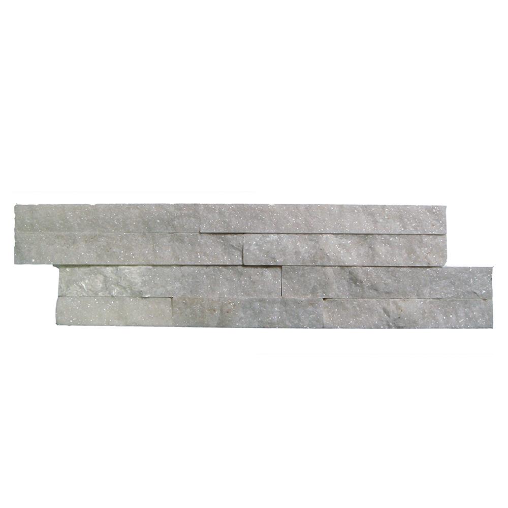 Split Face Brick Mosaic White Quartz - 360x100mm