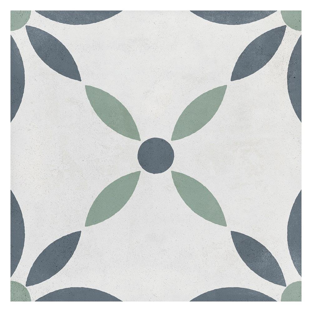 Havana White Flower Matt  Tile - 223x223mm