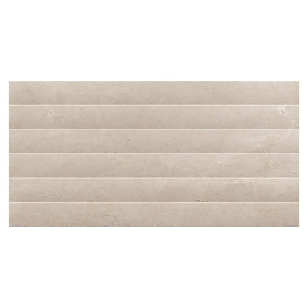 Stow 2 Cream Shutter Decor Glossy Tile - 600x300mm