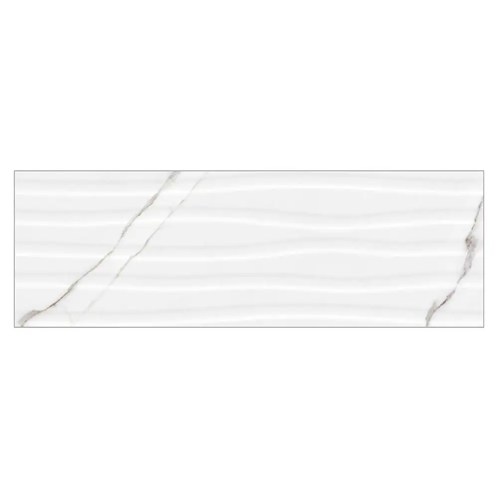 B&W Star White Decor Gloss Wall Tile - 900x300mm