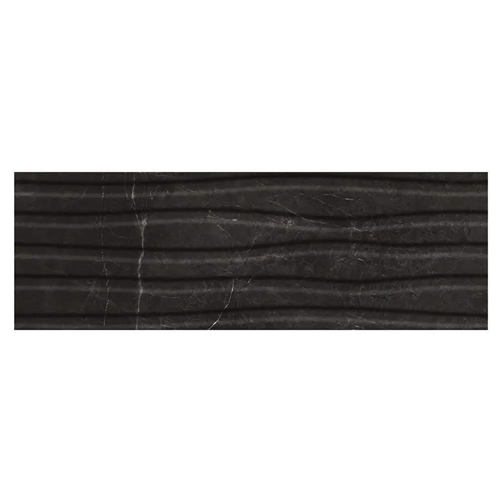 B&W Star Black Decor Gloss Wall Tile - 900x300mm