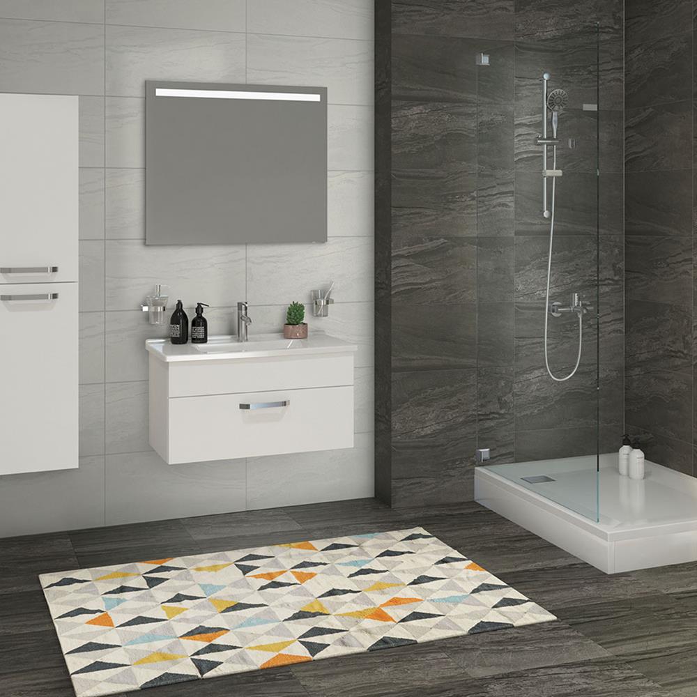 Storm Light Grey Ceramic Wall Tile, Contemporary Bathroom Tiles Uk