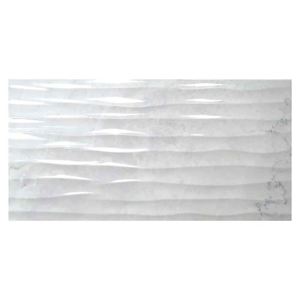 Versus White Wave Rectified Décor Tile - 600x300mm