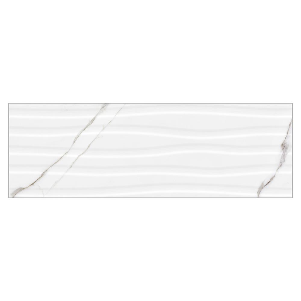 B&W Star Glossy White Décor Tile - 600x200mm