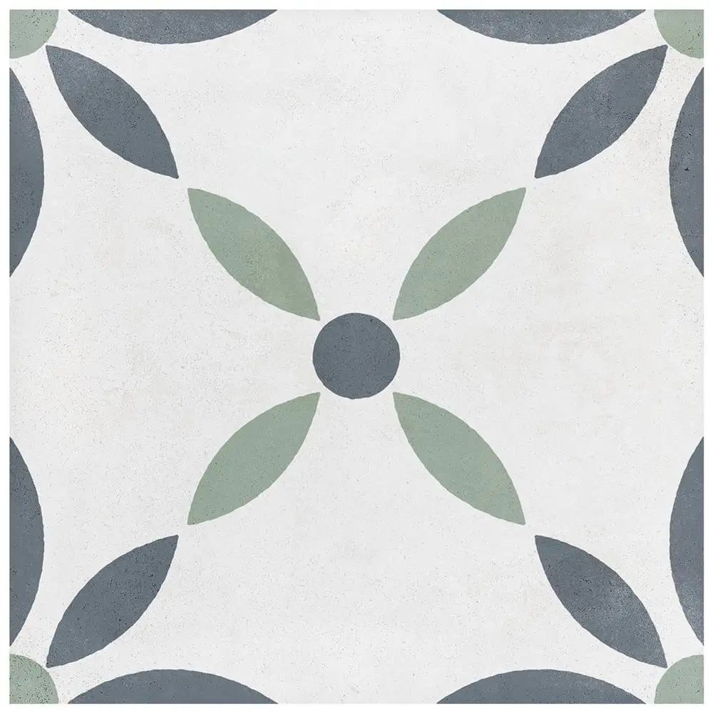 Havana White Flower Matt  Tile - 223x223mm