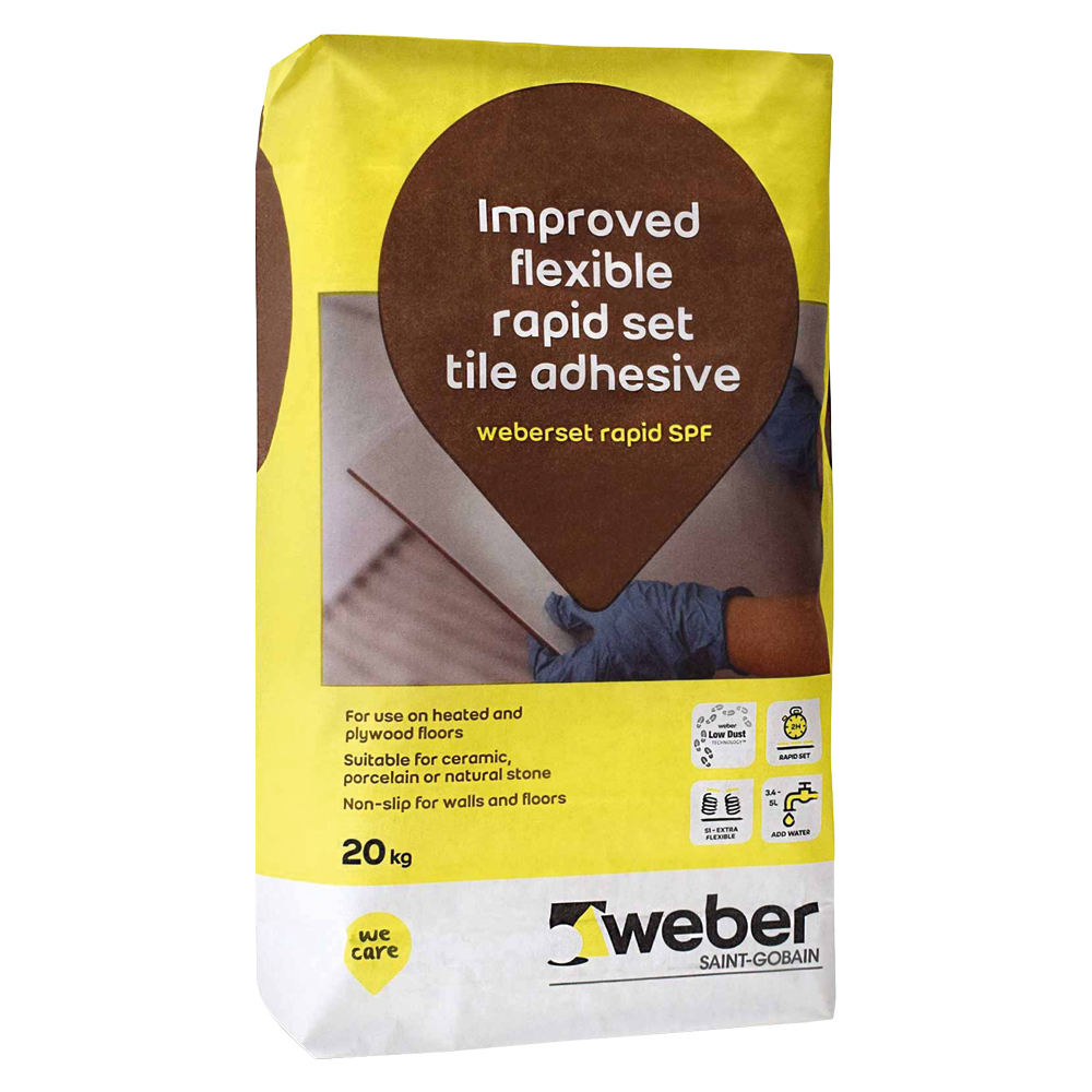 Weber set rapid SPF low dus tile adhesive grey - 20kg bag