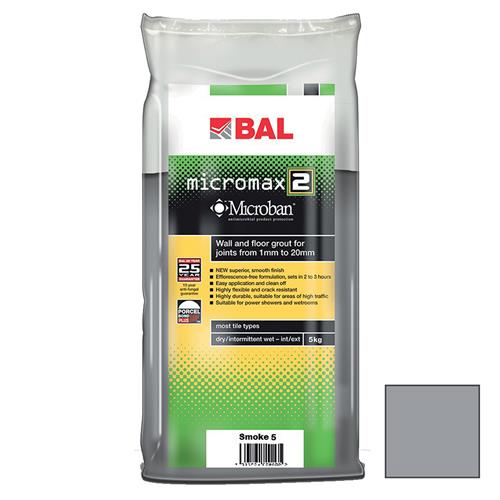 BAL Micromax 2 Tile Grout Smoke - 5kg
