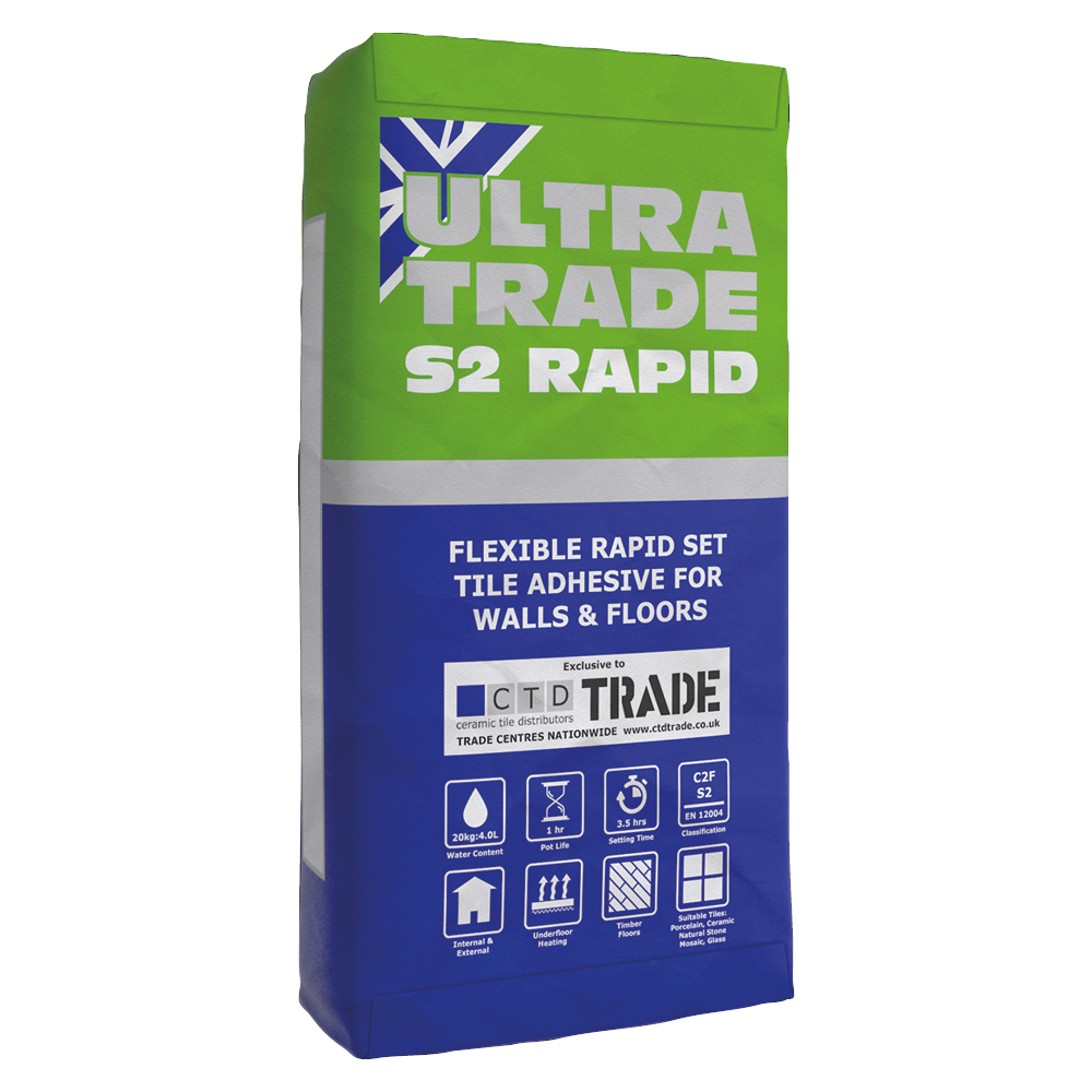 Ultra Trade Rapid Set Flexible S2 Tile Adhesive Grey
