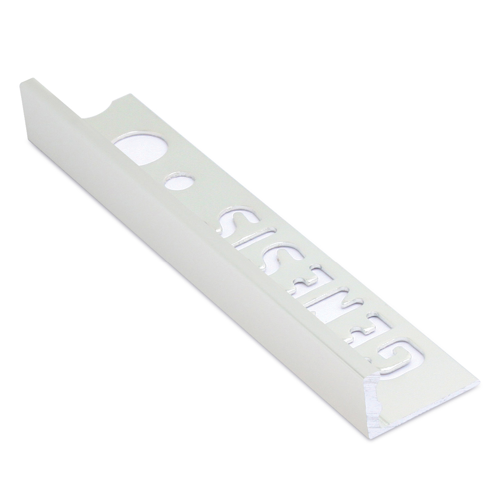 Genesis Aluminium Straight Edge Tile Trim Bright Silver 2500x8mm