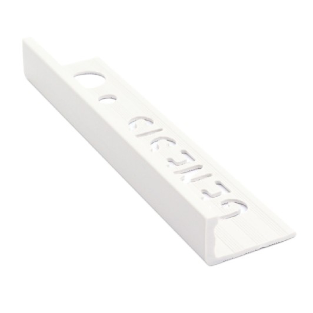 Genesis Straight Edge Tile Trim ESP White 2500x8mm
