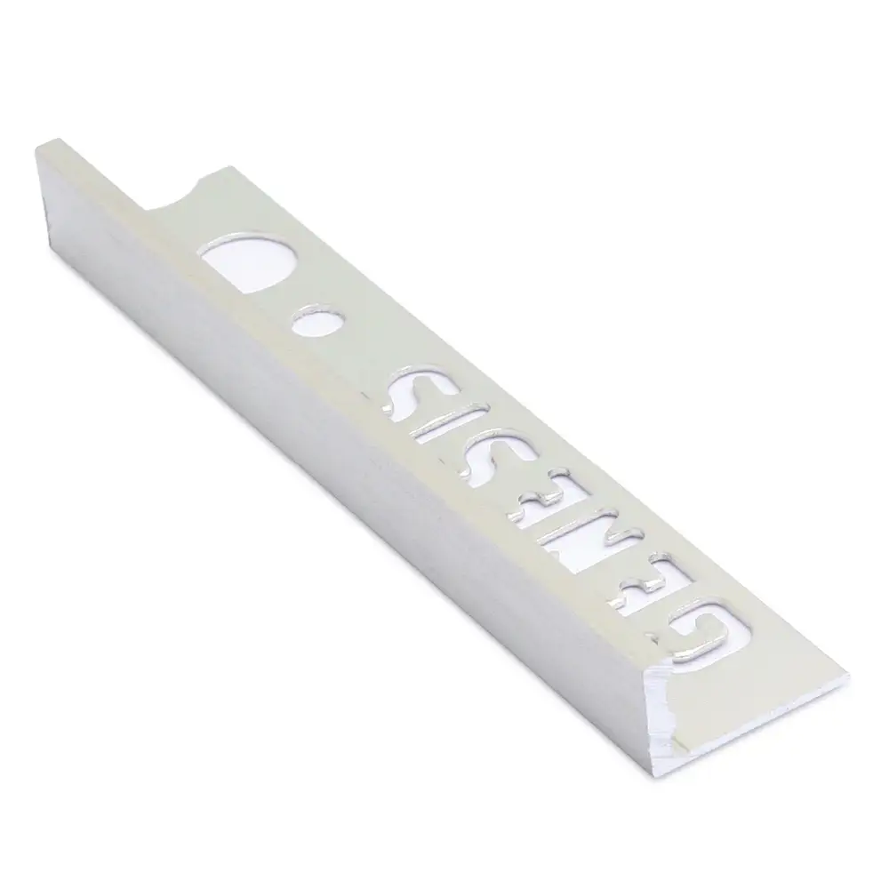 Genesis Aluminium Straight Edge Tile Trim Brushed Effect 2500x8mm