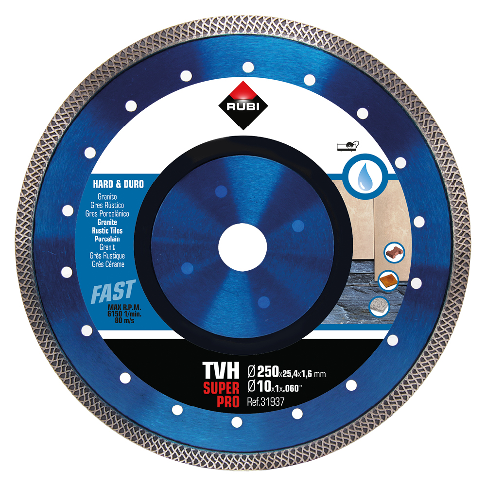 Rubi TVH250 Superpro Turbo Viper Hard Materials Cutting Blade  - 250mm