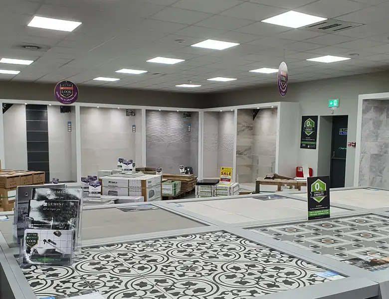 Tile displays at Cambridge Bar Hill
